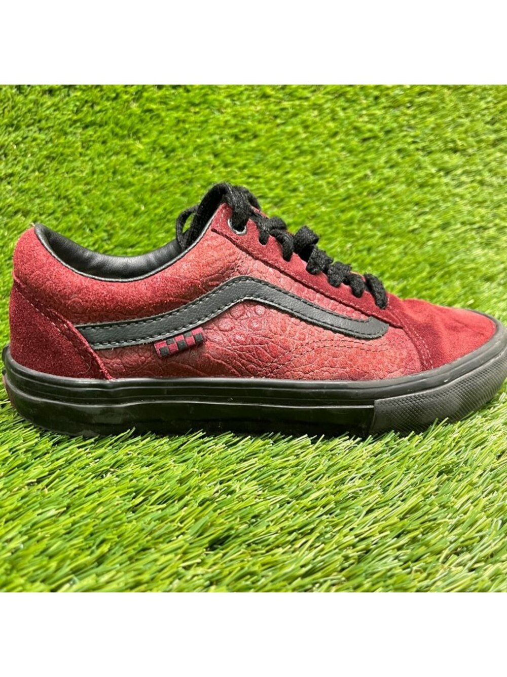 Vans Breana Geering x Skate Old Skool Mens Size 5 Maroon Athletic Shoes Sneakers
